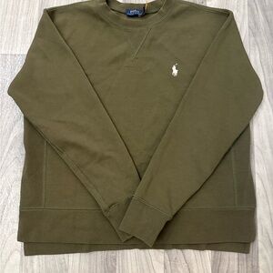 Polo by Ralph Lauren Women’s Crewneck Sweater and Joggers Set in Olive green.